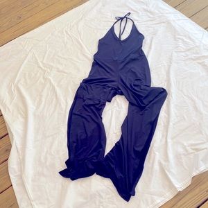 Wicked Weasel RARE 5322 jumpsuit. Navy xs. Tie back. Slit legs. Showstopper HOT